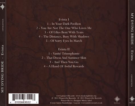 Image result for My Dying Bride Evinta CD