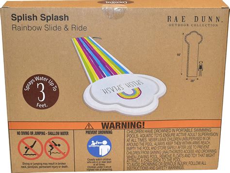 Buy Coconut Float Rae Dunn 16ft Rainbow Slide & Ride Sprinkler Splish ...