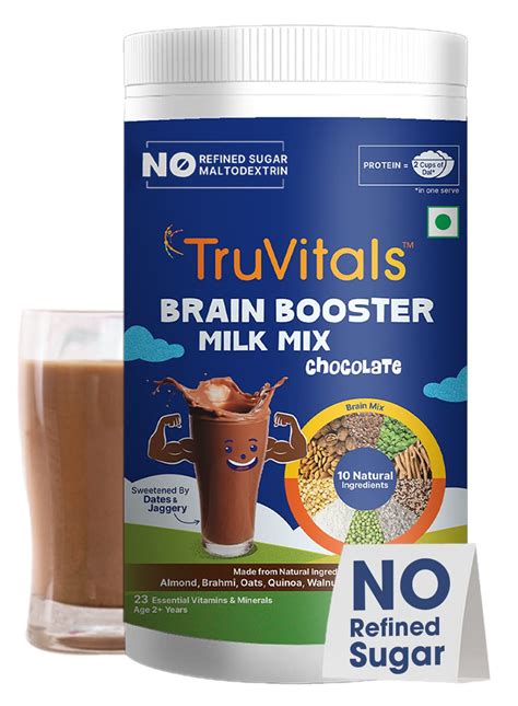 TruVitals Brain Booster Milk Mix Chocolate 200G|5 Natural Memory ...