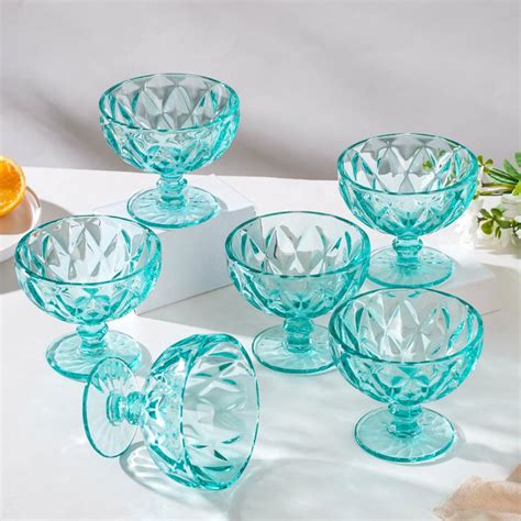 Dessert Serving Bowl Teal Set Of 6 300 ml Online - Premium Dessert ...