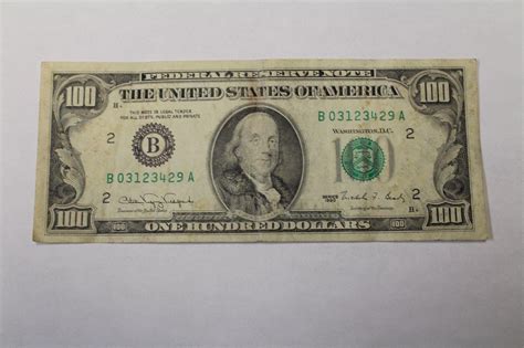 1990 Hundred Dollar Bill Old Small Head Design 100 note from FRB New ...