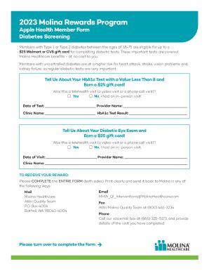 Fillable Online 2023 Molina Rewards Program. Apple Health Member Form ...
