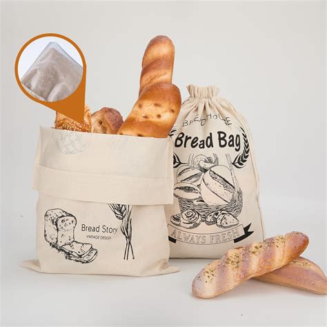 Amazon.com: Linen Bread Bags for Homemade Bread - Easy to Clean Large ...
