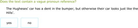 IXL - Identify vague pronoun references (Class VIII English practice)