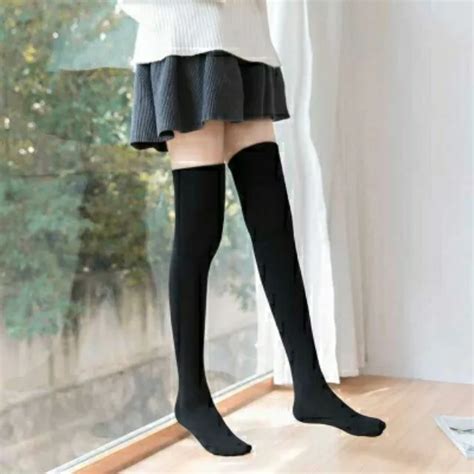 Women's Over Knee Socks Knit Thigh Thick Leggings-colorblack 激安挑戦中