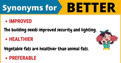 BETTER Synonym: List Of 110+ Synonyms For Better In English - 7 E S L