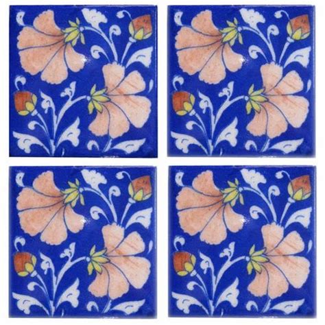 Handmade Jaipur Blue Pottery Tiles Online - Glazed Ceramic Pottery ...