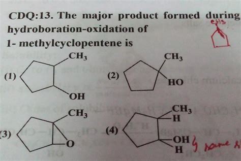 The major product formed during hydroboration-oxidation of 1 ...