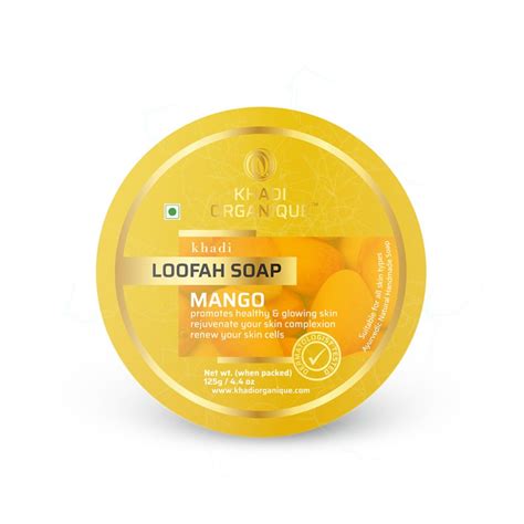 Khadi Organique mango Loofah Soap | Mango Handmade Soap - Khadi Orqanique