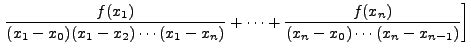 Lagrange's Interpolation formula