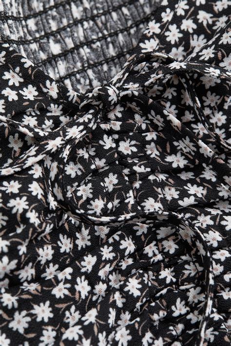 Draped blouse - Black/Floral - Ladies | H&M IN