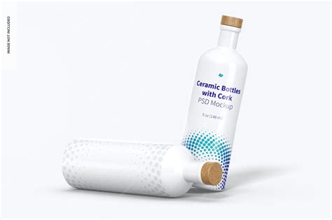Premium PSD | Ceramic bottles with cork mockup, dropped