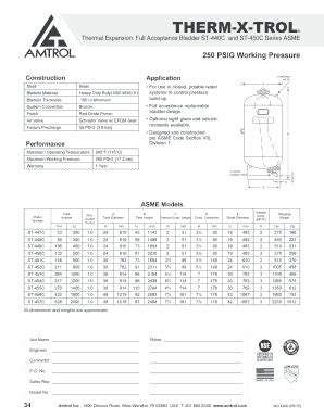Fillable Online Thermal Expansion: Full Acceptance Bladder ST-440C and ...