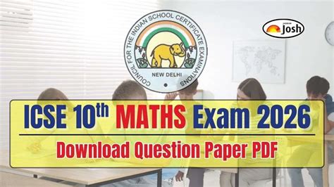 ICSE Class 10th Maths Question Paper 2026: Download PDF with Solutions