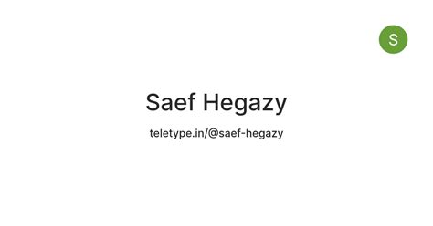 Saef Hegazy — Teletype