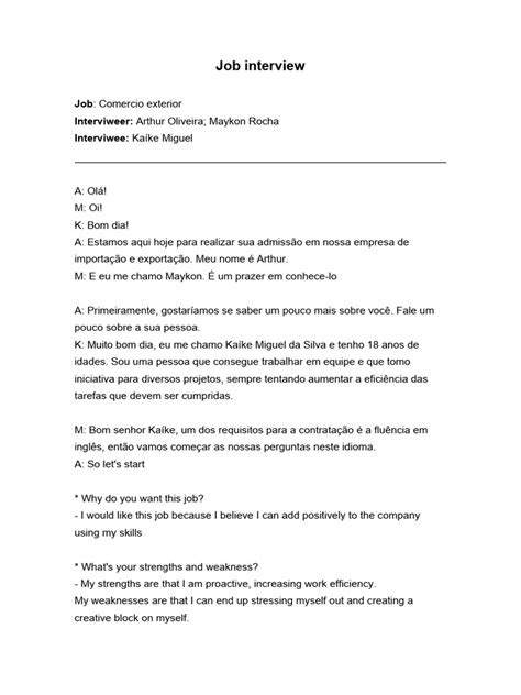 Image result for Example of Job Interview PDF