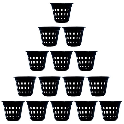 GEMPLAST Orchid Pots for Plants, 6 Inch Black Hydroponic Plastic Pots ...