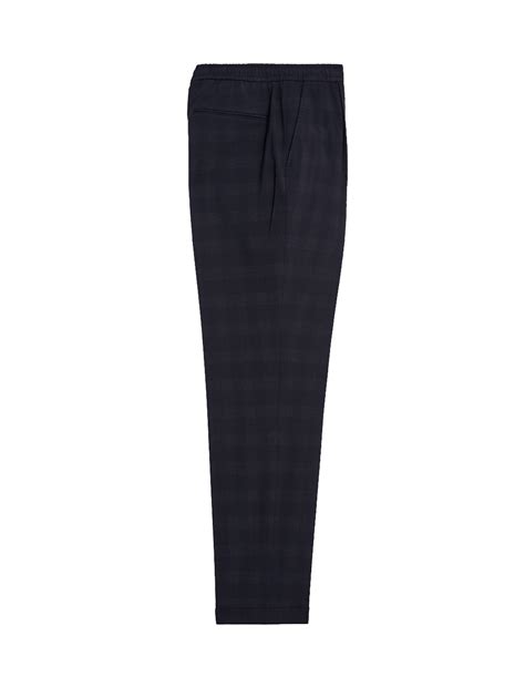 Buy Check Single Pleat Elasticated Trousers at Marks & Spencer