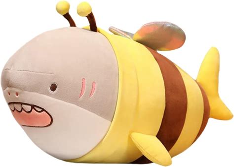 Buy ELAINREN Bumblebee Shark Stuffed Ocean Toy Cute Yellow Bee Shark ...