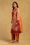 Buy Beige Viscose Round Neck Aboriginal Paisley Print Kurta Pant Set ...