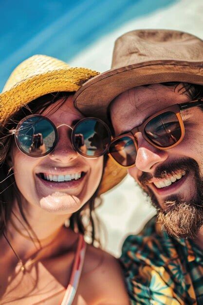A man and a woman are smiling at the camera | Premium AI-generated image