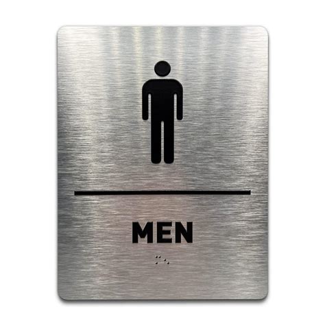 Men Bathroom Sign by GDS - ADA Compliant, Wheelchair Accessible, Raised ...