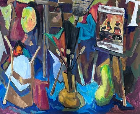 Guy Nicod - French 20th Century Modernist Painting Artists Paint Room ...