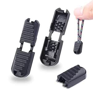 25 Pack Zipper Pull Tabs Cord Ends Tips Shoe Lace End Clips Cord Lock ...