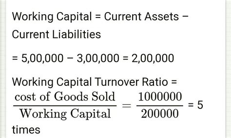 Determine Working capital turnover ratio if,Current assets is Rs 1 ...