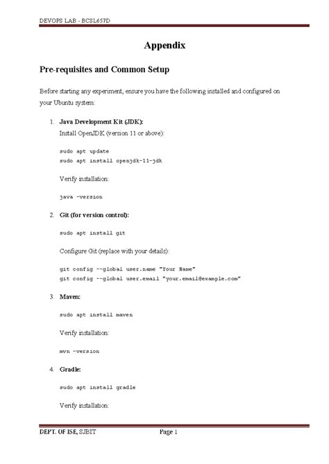 DevOps Lab Manual: Essential Setup, Maven & Gradle Experiments - Studocu