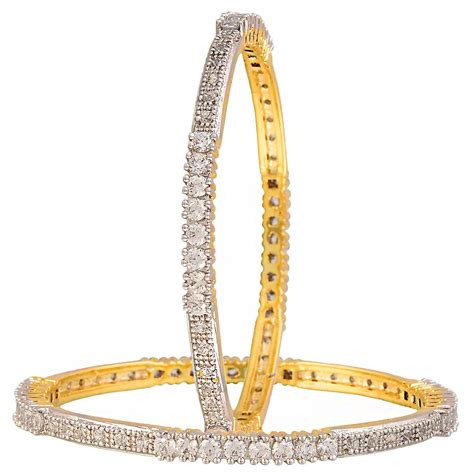 Buy Kimatra American Diamond Gold Plated Bangles For Women Online at ...