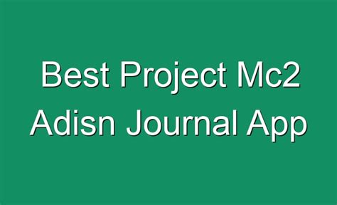 Project MC2 Addison Journal 的图像结果