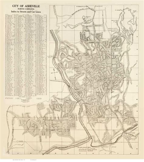 Asheville 1921 - Old Map Reprint - North Carolina Cities - OLD MAPS