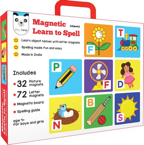 Play Panda Magnetic Learn to Spell : Objects with 32 Picture Magnets ...