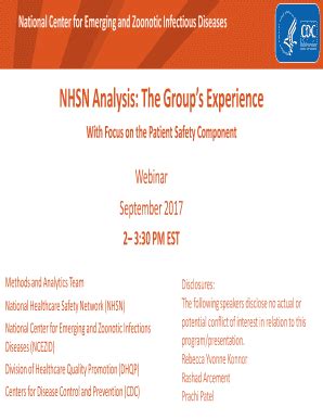 Fillable Online NHSN Analysis. NHSN Analysis Webinar for Group Users ...