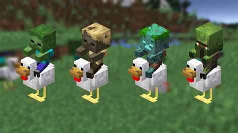 Download Minecraft Chicken Jockey Variants Wallpaper | Wallpapers.com