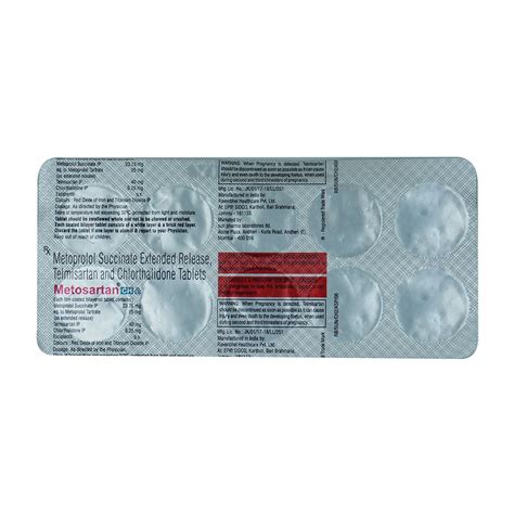 Metosartan CH 25/6.25/40mg Tablet | Uses, Side Effects, Price | Apollo ...