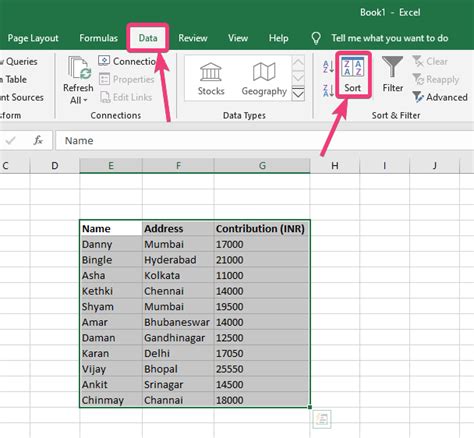 Image result for Microsoft Excel Sort