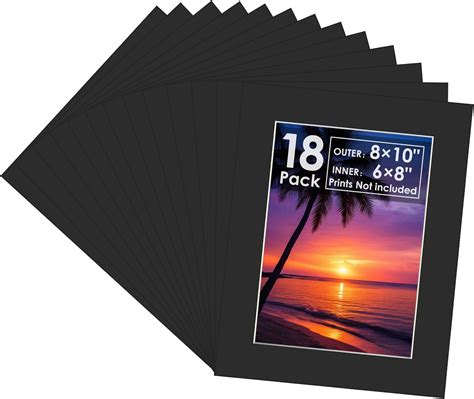 Amazon.com: 18 Pack Picture Mats, 8x10 for 6x8 Picture Frame Mats, Acid ...