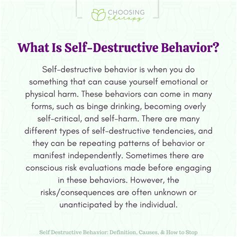 How to Stop Self Destructive Behavior