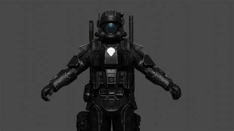 orbital drop shock trooper ODST 3D model rigged | CGTrader