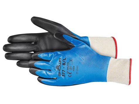 Showa® 377 Foam Nitrile Coated Gloves - Large S-25944-L - ULINE