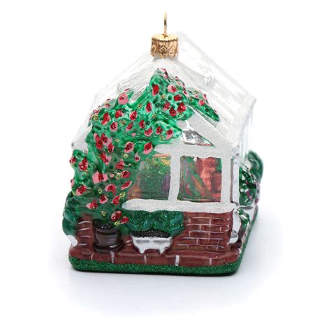 Blown glass Christmas ornament, greenhouse | online sales on HOLYART.com