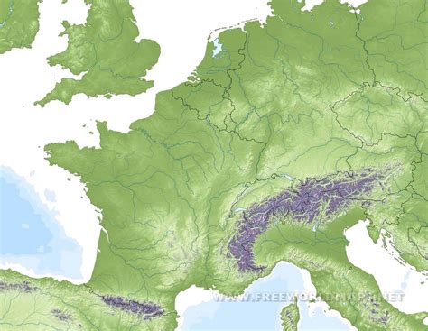 Western Europe Physical Map