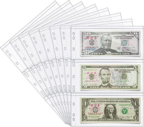 Lewano Currency Sleeves For Collectors-Acid Free Plastic Sheets ...