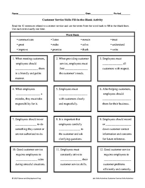 Customer Service Skills - Name ...