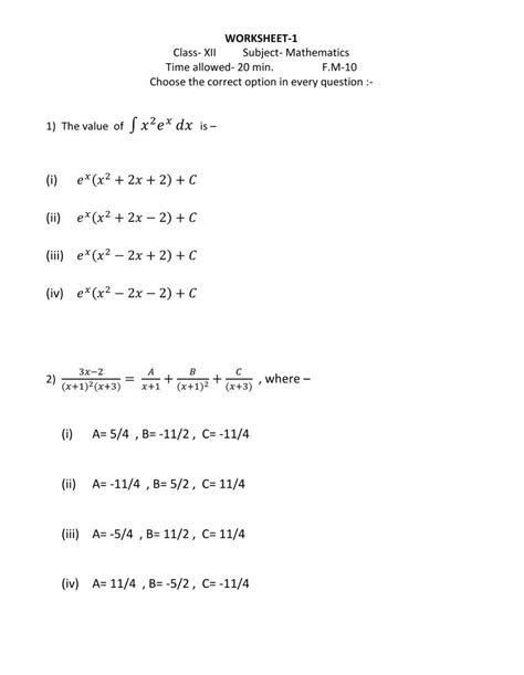 Image result for Basic Integration Problems Worksheet
