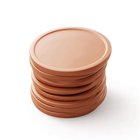 Stack of terracotta pot saucers | Premium AI-generated image