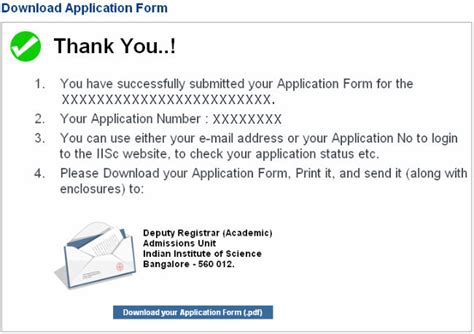 This willgive you the PDF of your application form, store it carefully