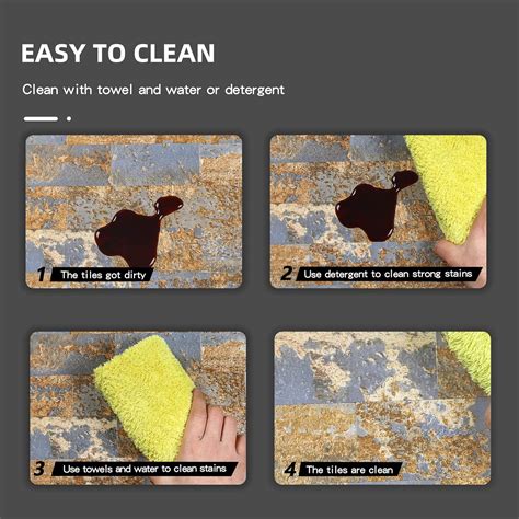 Buy eazart Faux Rust Stone Subway Wall Tile Decorative Peel and Stick ...